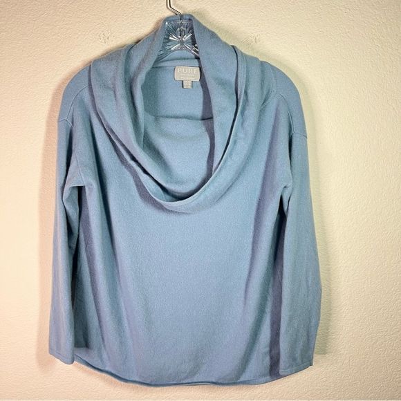 Pure Collection Sweaters - Pure Collection 100% cashmere blue cowl neck sweater size 6